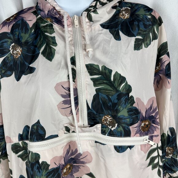 Floral Print Thread & Supply Hooded Pullover Jacket Medium Polyester Womens - Picture 7 of 9